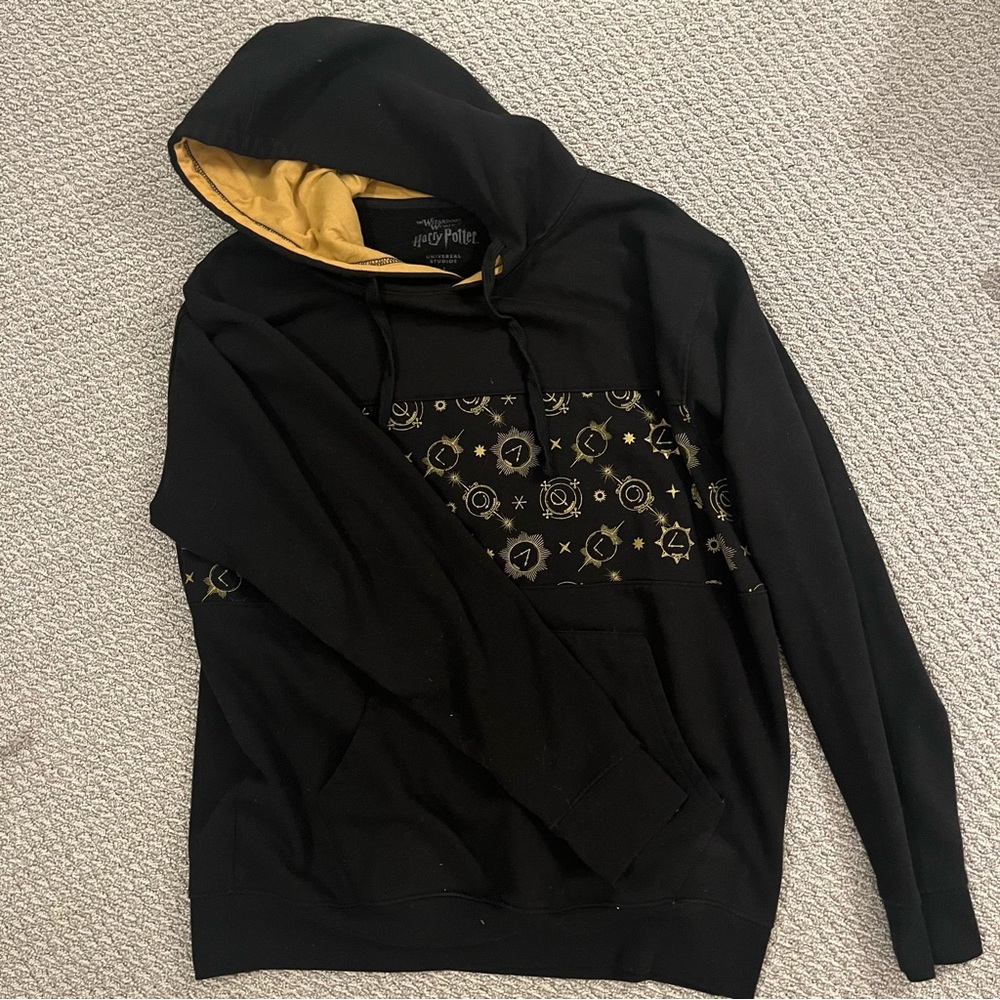 Warner Bros. Harry Potter Black & Gold Spell Hoodie (unisex)